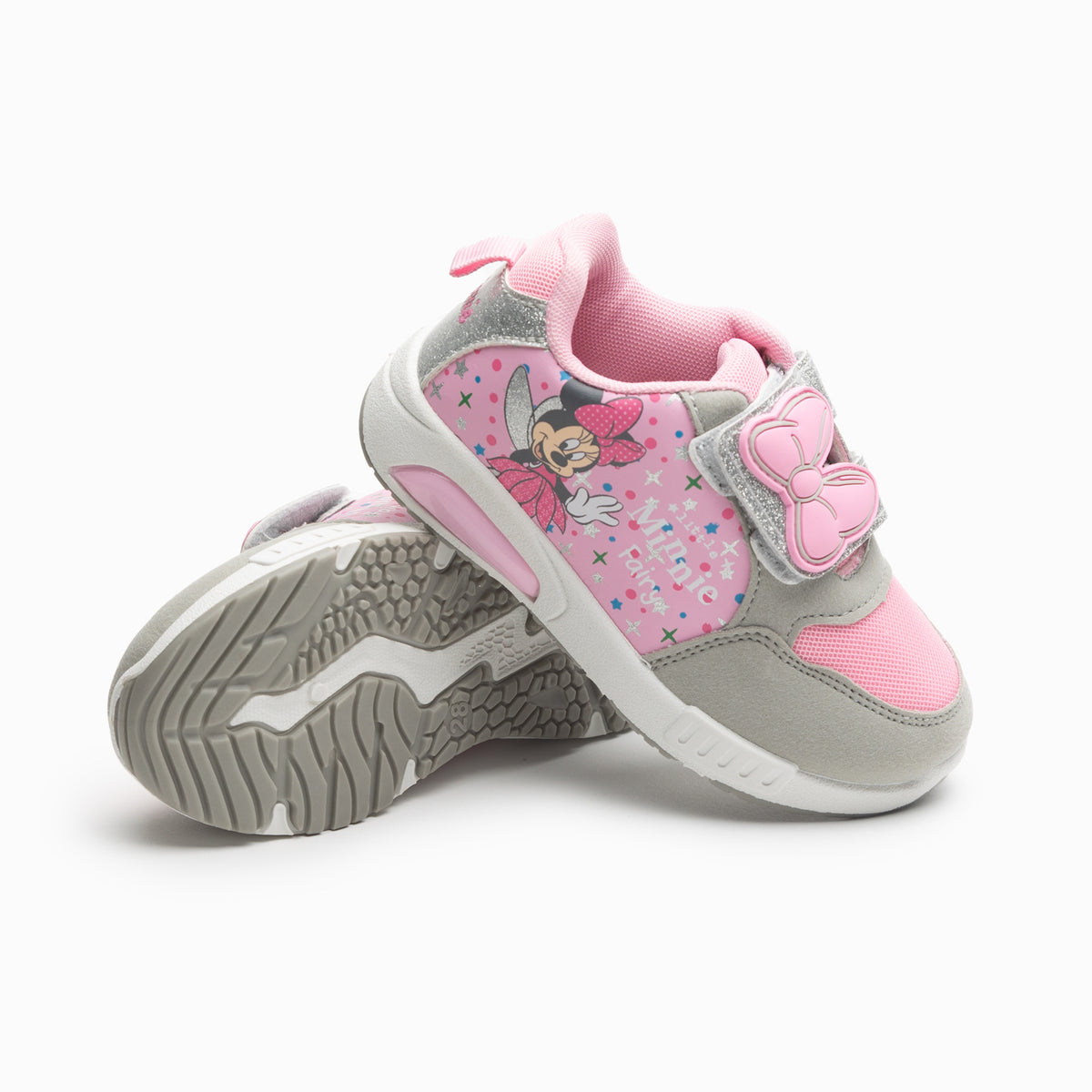 Zapatillas Luces Niña Minnie Saludos Rosado Disney