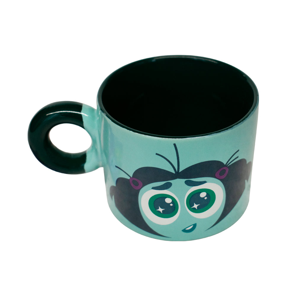 Tazon Ceramica Intensamente Envidia Azul Disney 350 ml
