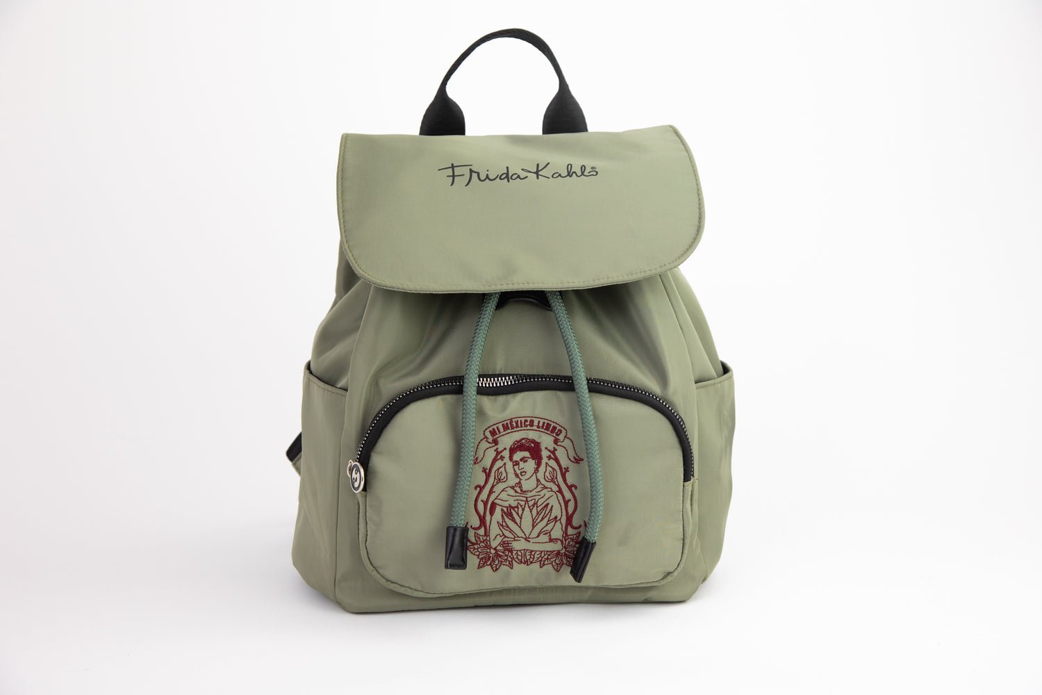 Mochila Mujer Gris Flores Frida Kahlo - Mochilas Chile | The Brands Club cl