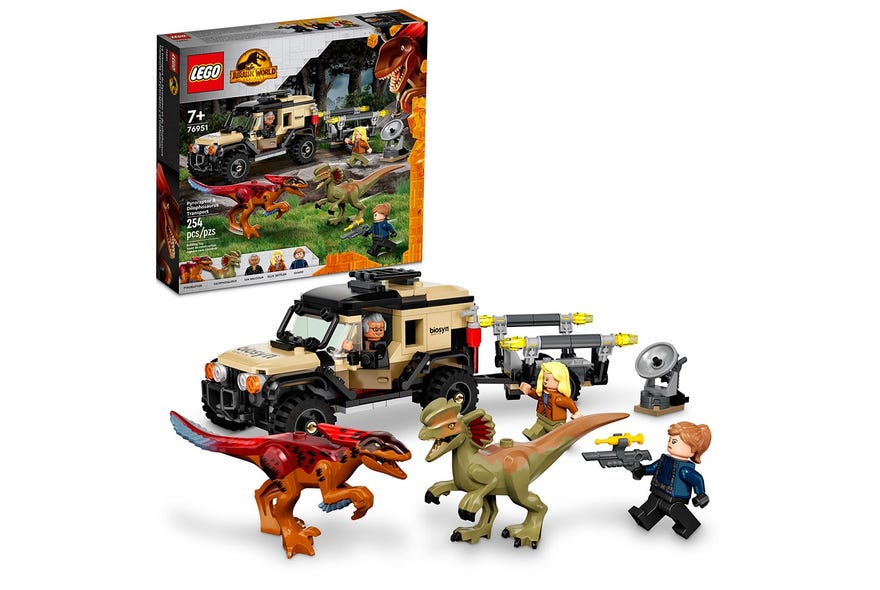 Lego Jurassic World Transporte del Pyrorraptor y el Dilofosaurio