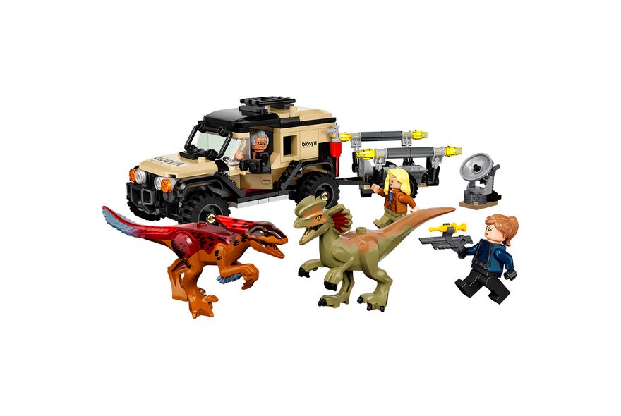 Lego Jurassic World Transporte del Pyrorraptor y el Dilofosaurio