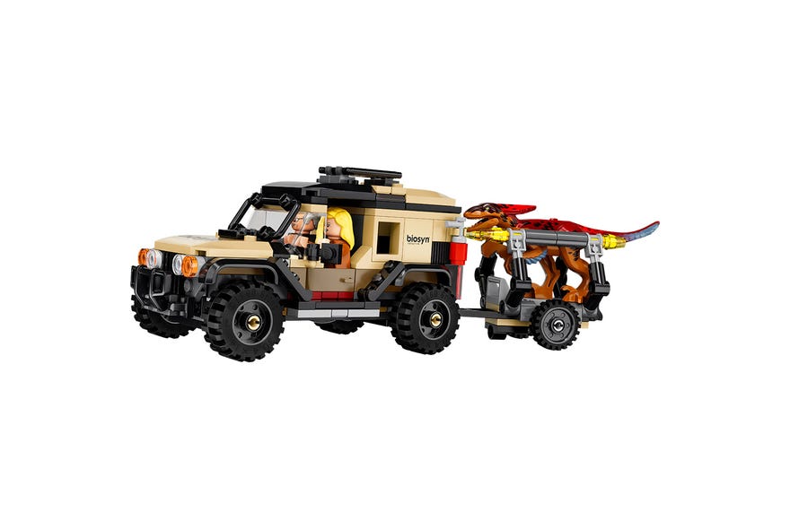 Lego Jurassic World Transporte del Pyrorraptor y el Dilofosaurio