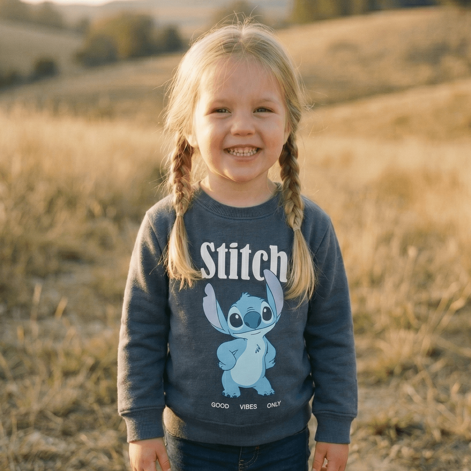 Polerón Cerrado Niña Lilo & Stitch Negro Disney - Polerones Chile | The Brands Club cl