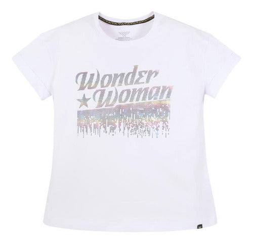 Polera Mujer Wonder Woman Fashion Blanco DC Comics
