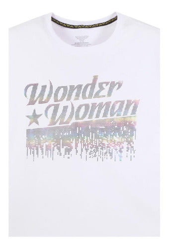Polera Mujer Wonder Woman Fashion Blanco DC Comics
