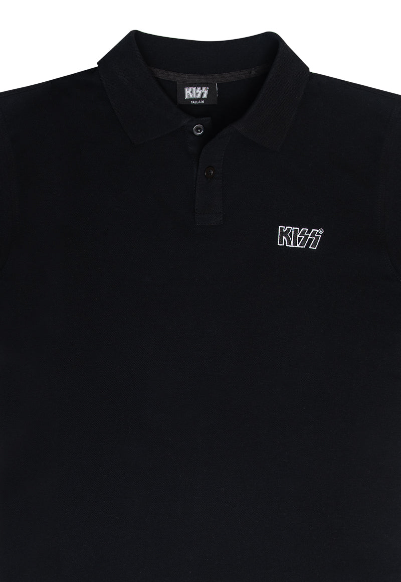 Polera Hombre Lisa Negro Kiss