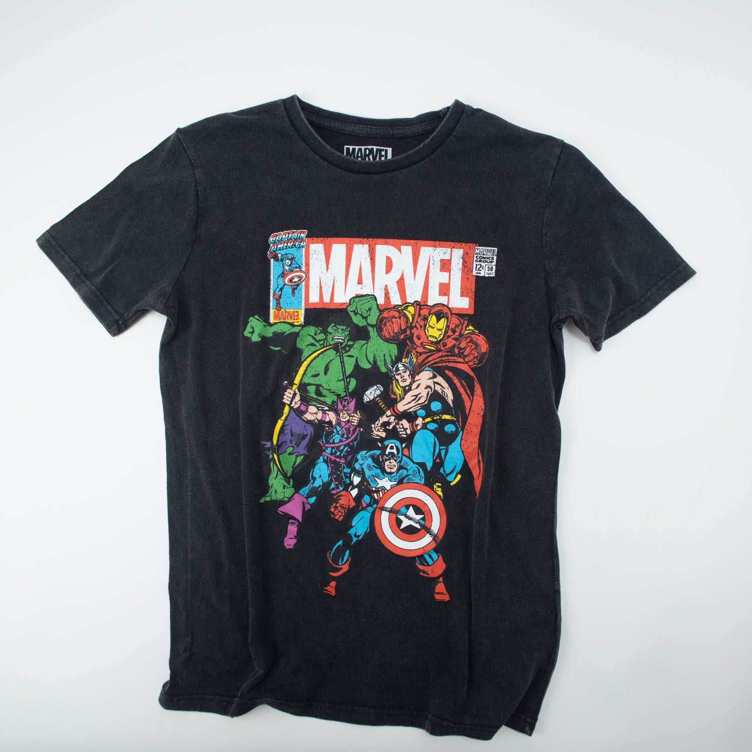 Polera Hombre Avengers Vintage Team Gris Marvel