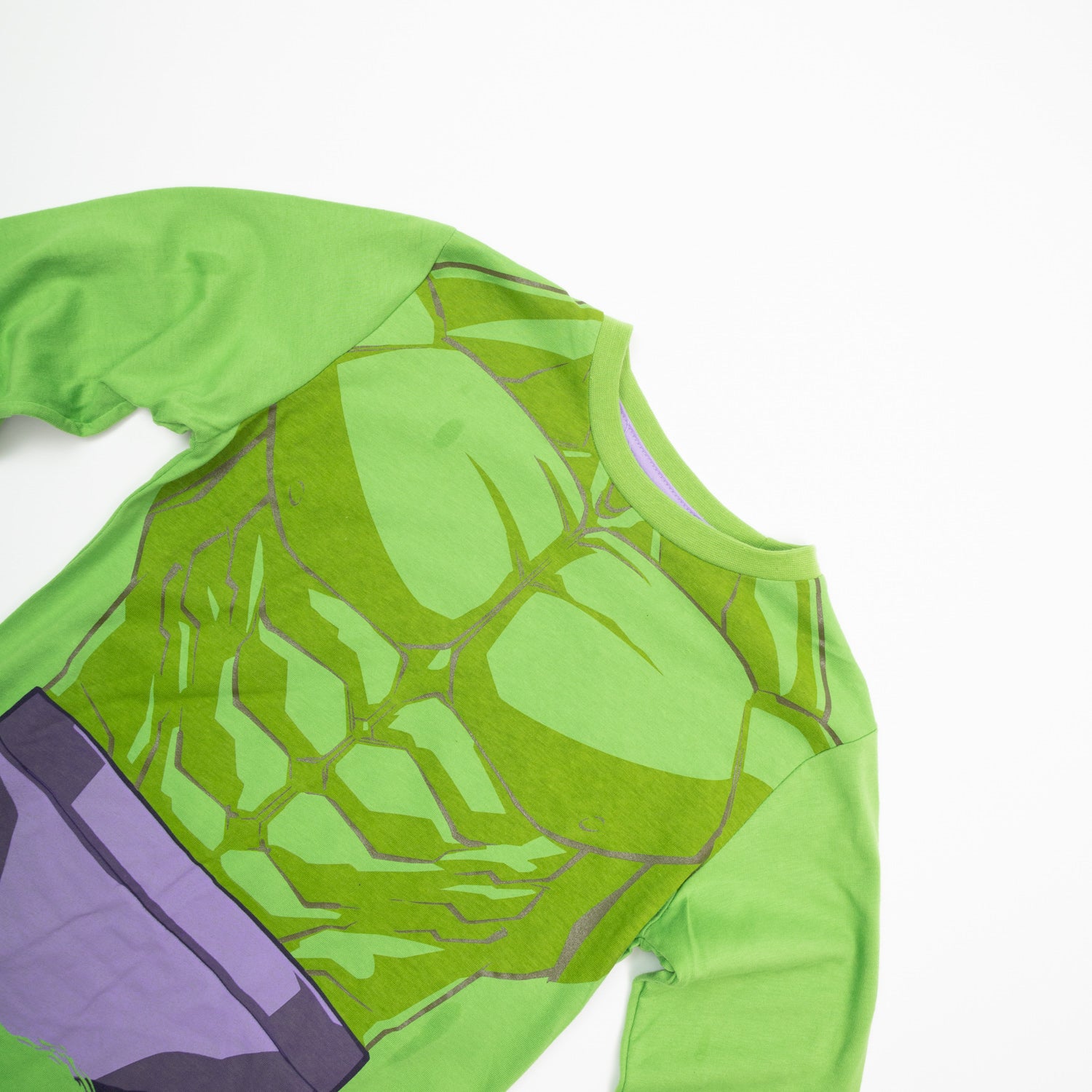Polera Manga Larga Niño Hulk Costume Verde Marvel