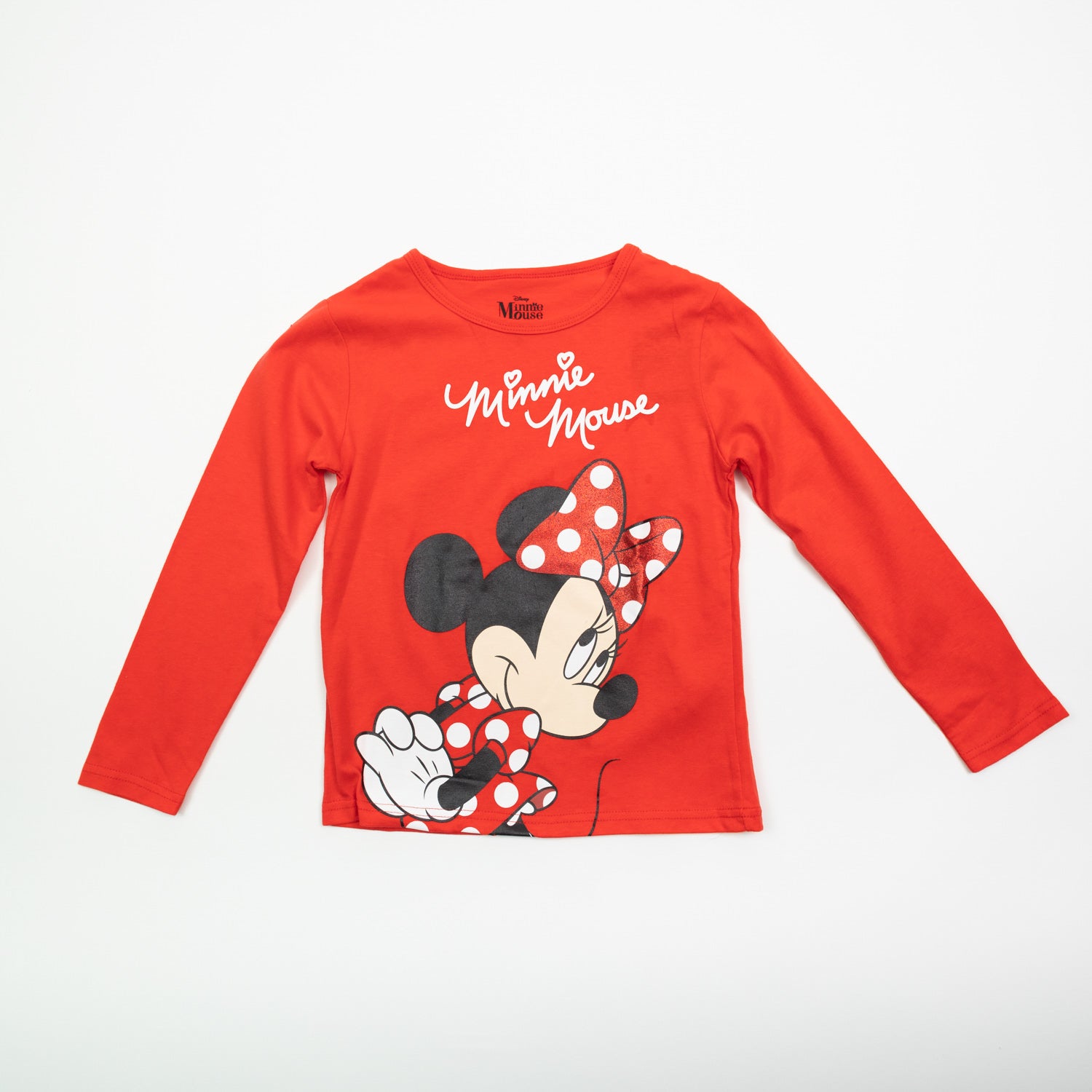 Polera Manga Larga Niña Minnie Happy Rojo Disney