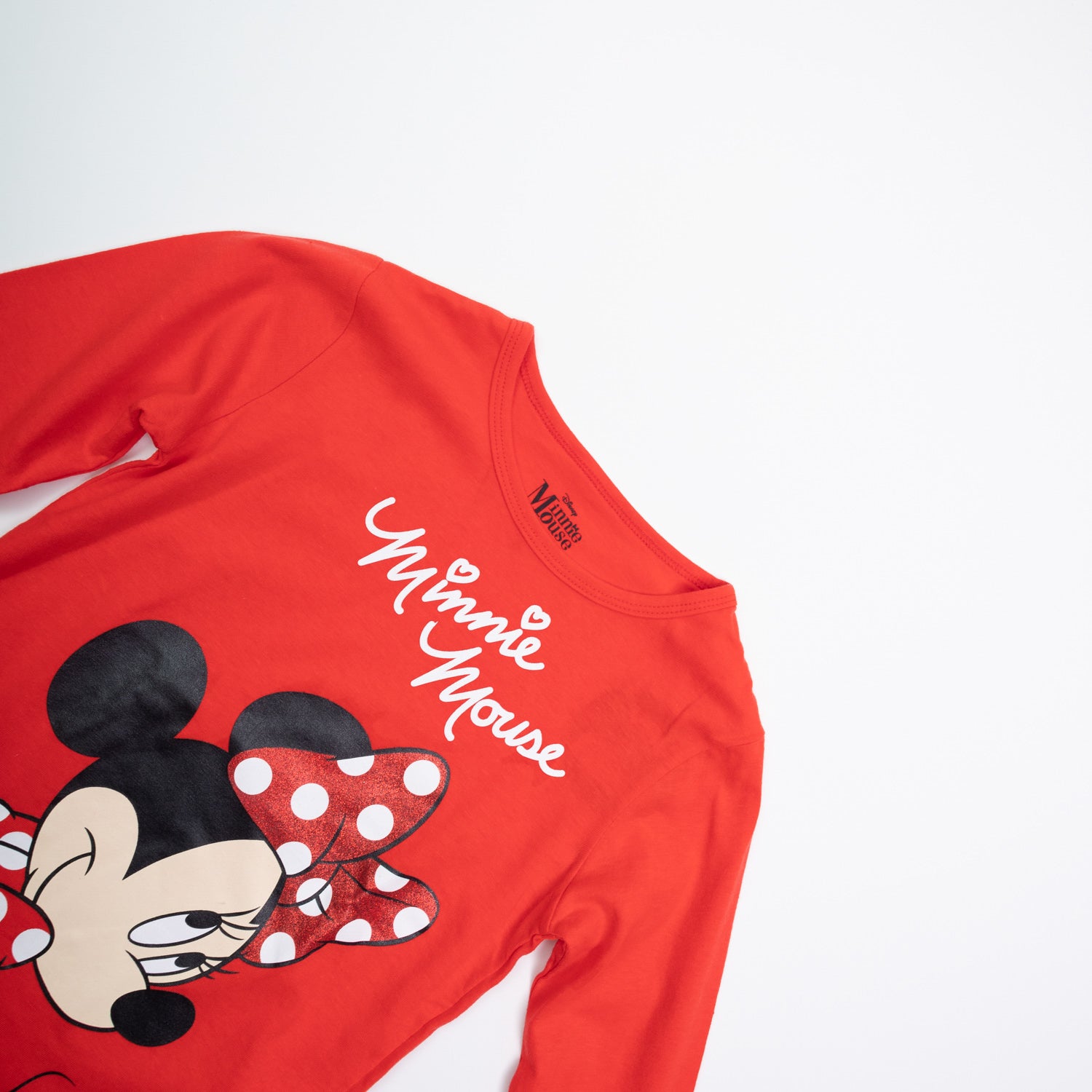 Polera Manga Larga Niña Minnie Happy Rojo Disney