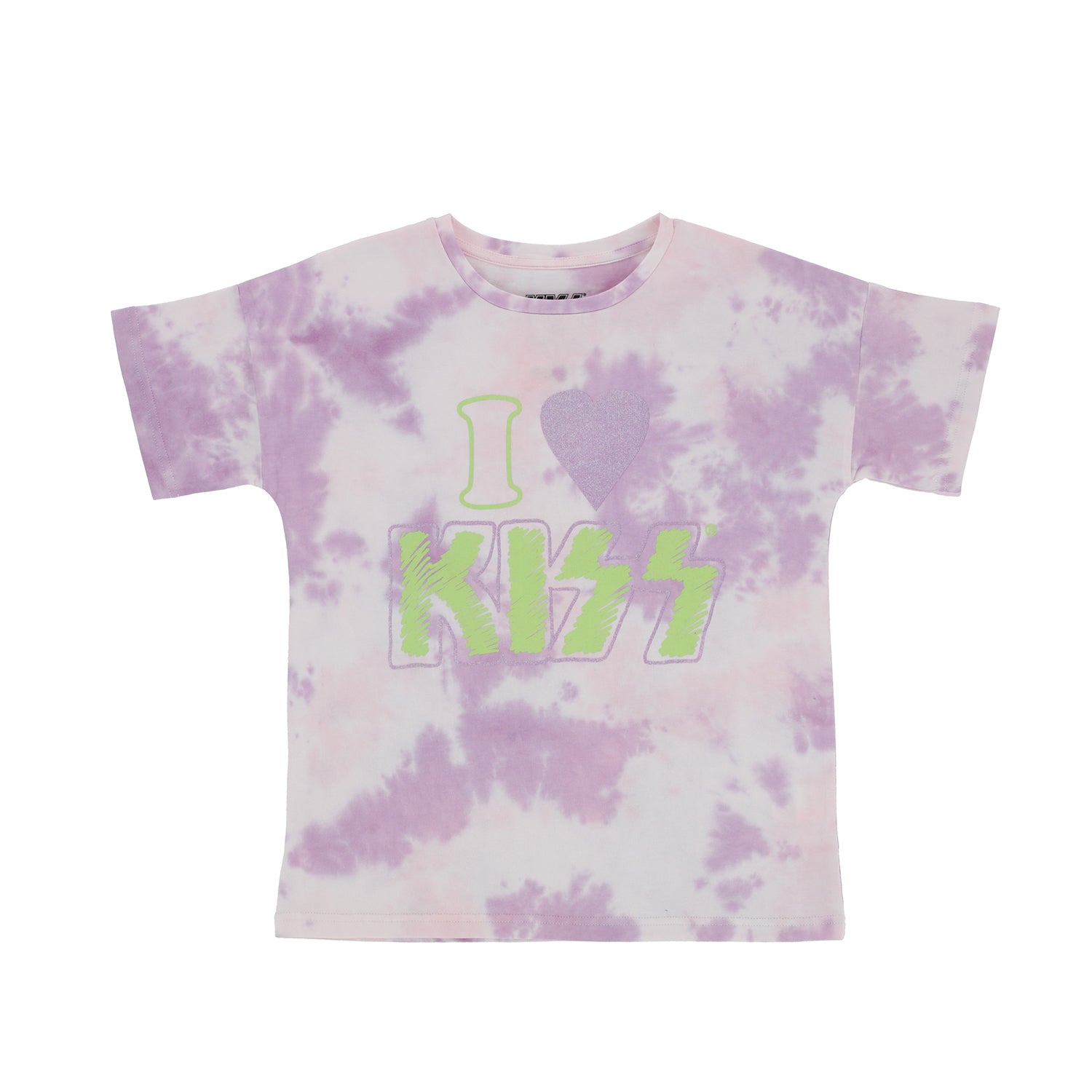 Polera Manga Corta Niña Corazon Lila Kiss