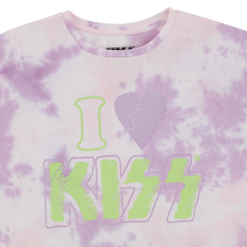 Polera Manga Corta Niña Corazon Lila Kiss