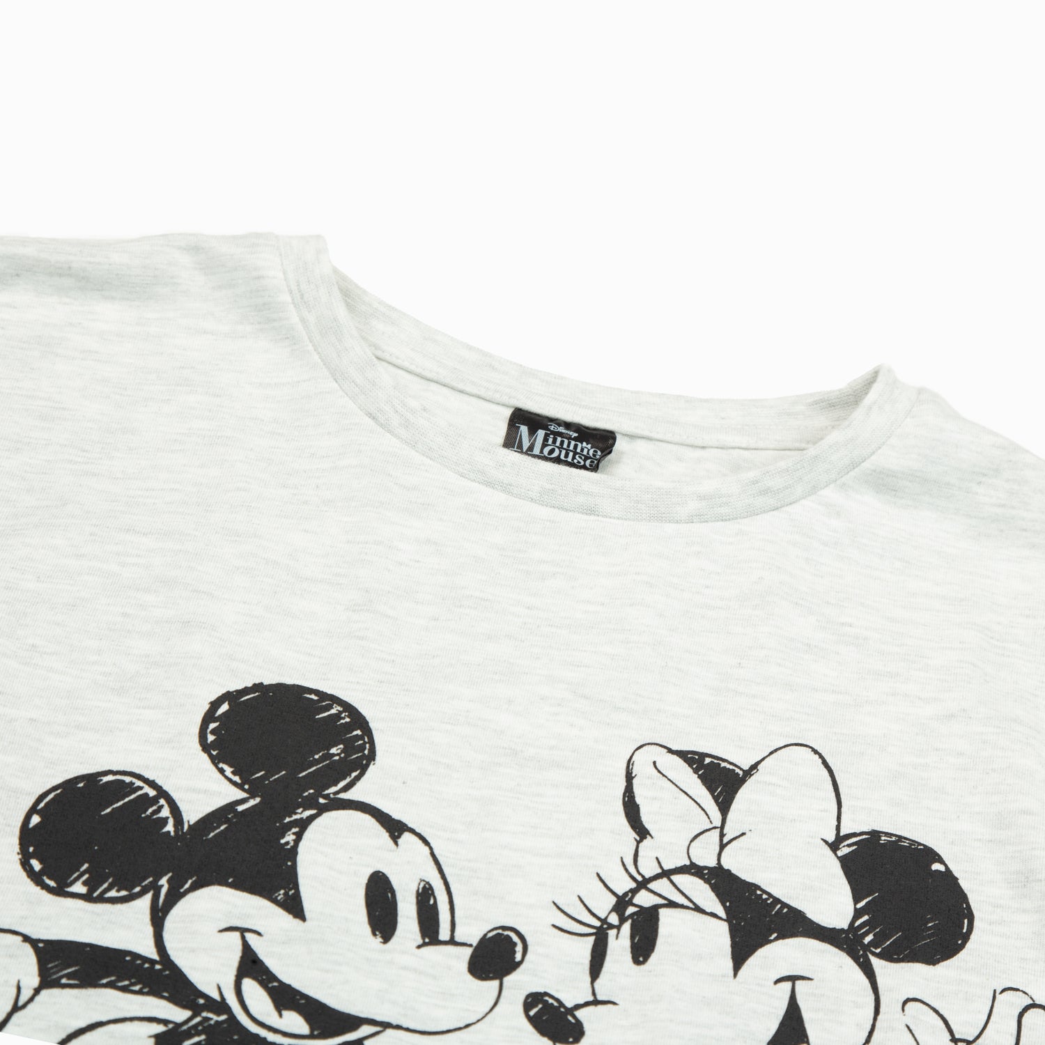 Polera Manga Larga Niña Pareja Gris Minnie Disney