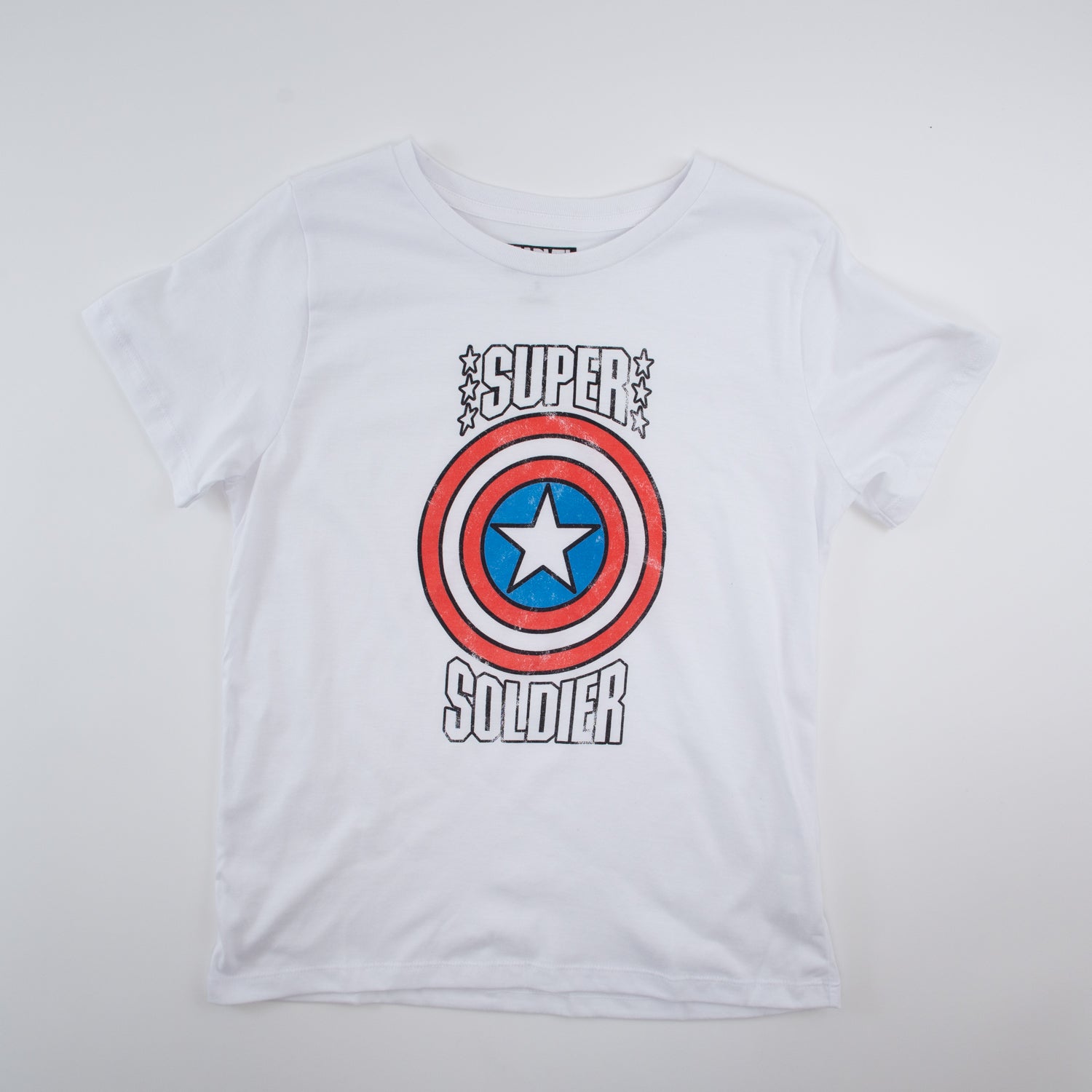Polera Mujer Capitan America Super Blanco Marvel