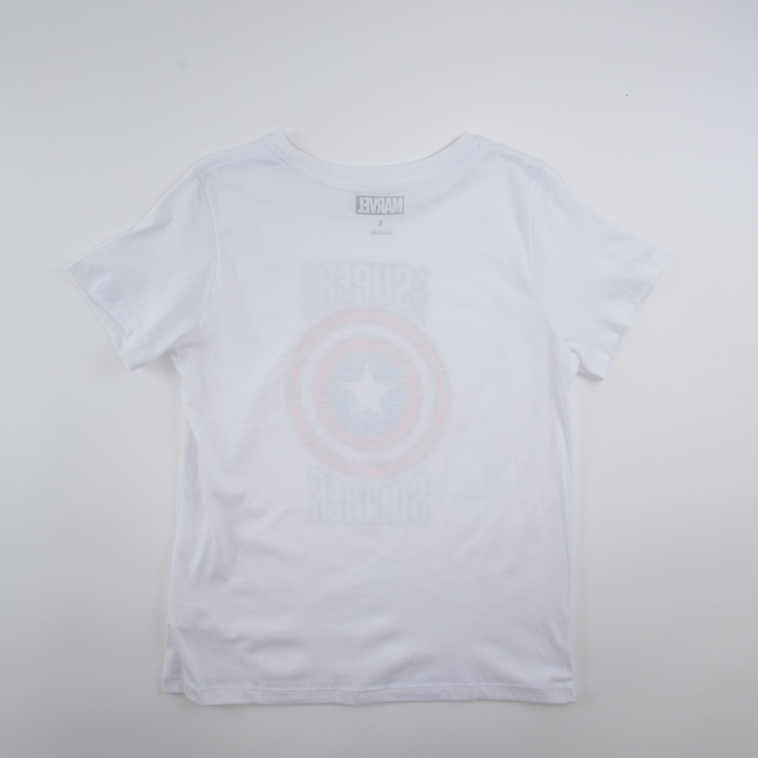 Polera Mujer Capitan America Super Blanco Marvel