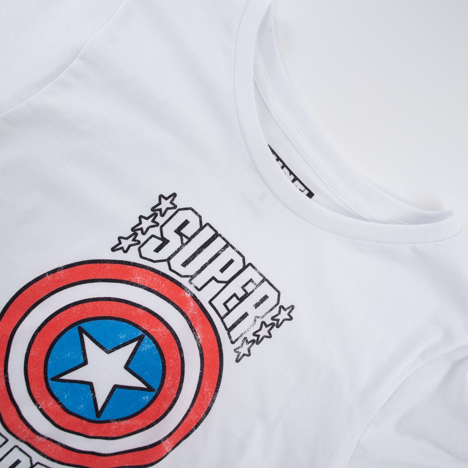 Polera Mujer Capitan America Super Blanco Marvel