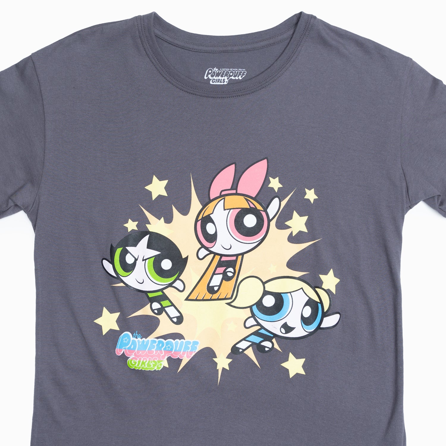 Polera Mujer Chicas Superpoderosas  Gris Cartoon Network I