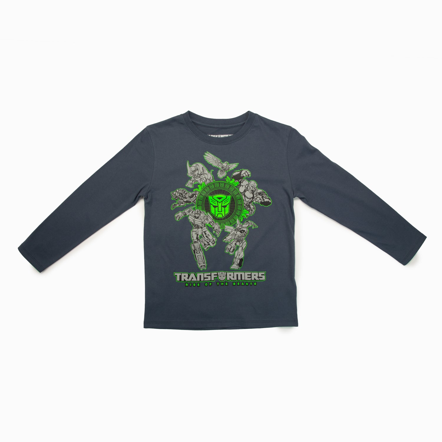 Polera Manga Larga Niño Transformers Sobre Logos Azul Dreamworks