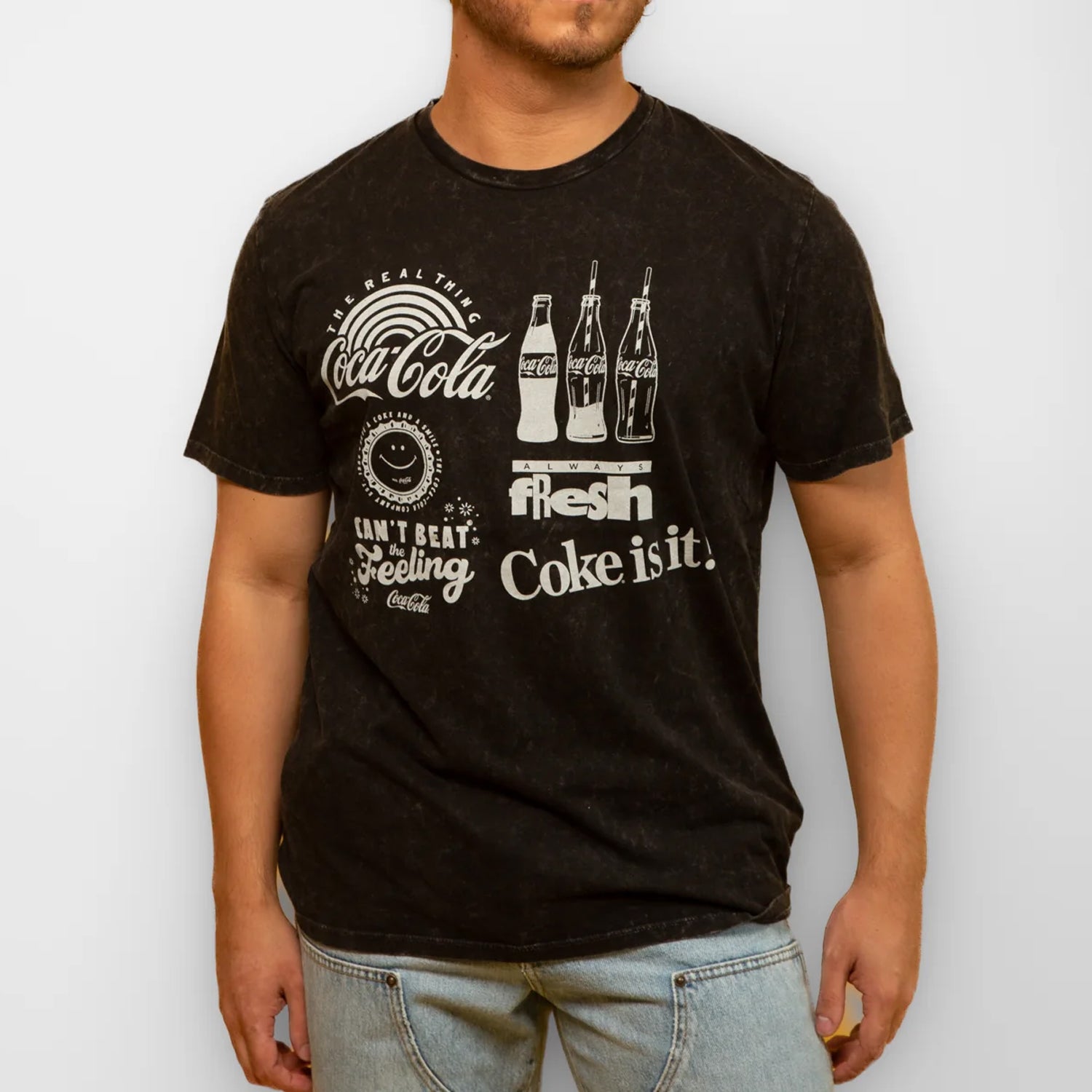 Polera Hombre Coca Cola Coke Gris