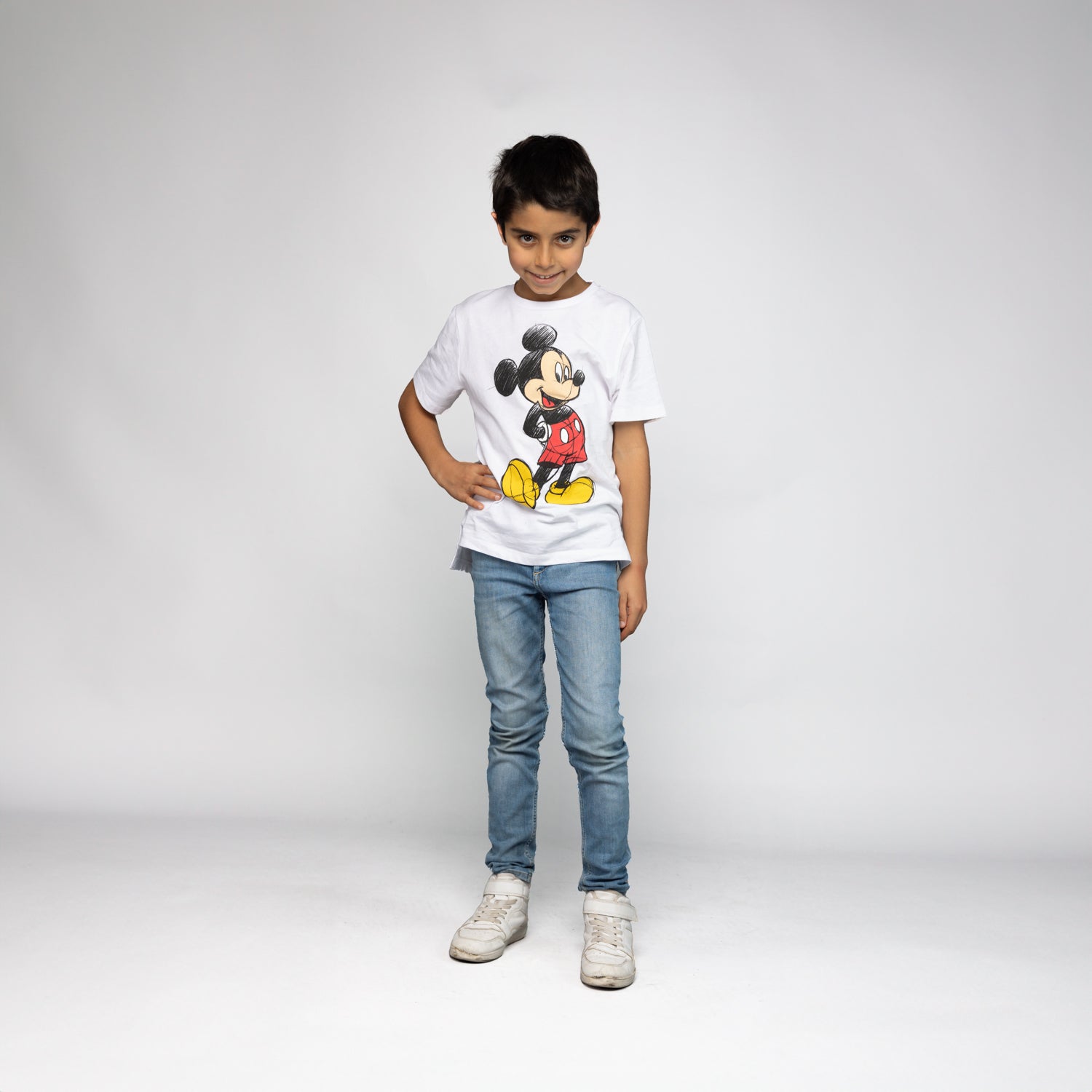 Polera Niño Mickey Clasico Blanco Disney