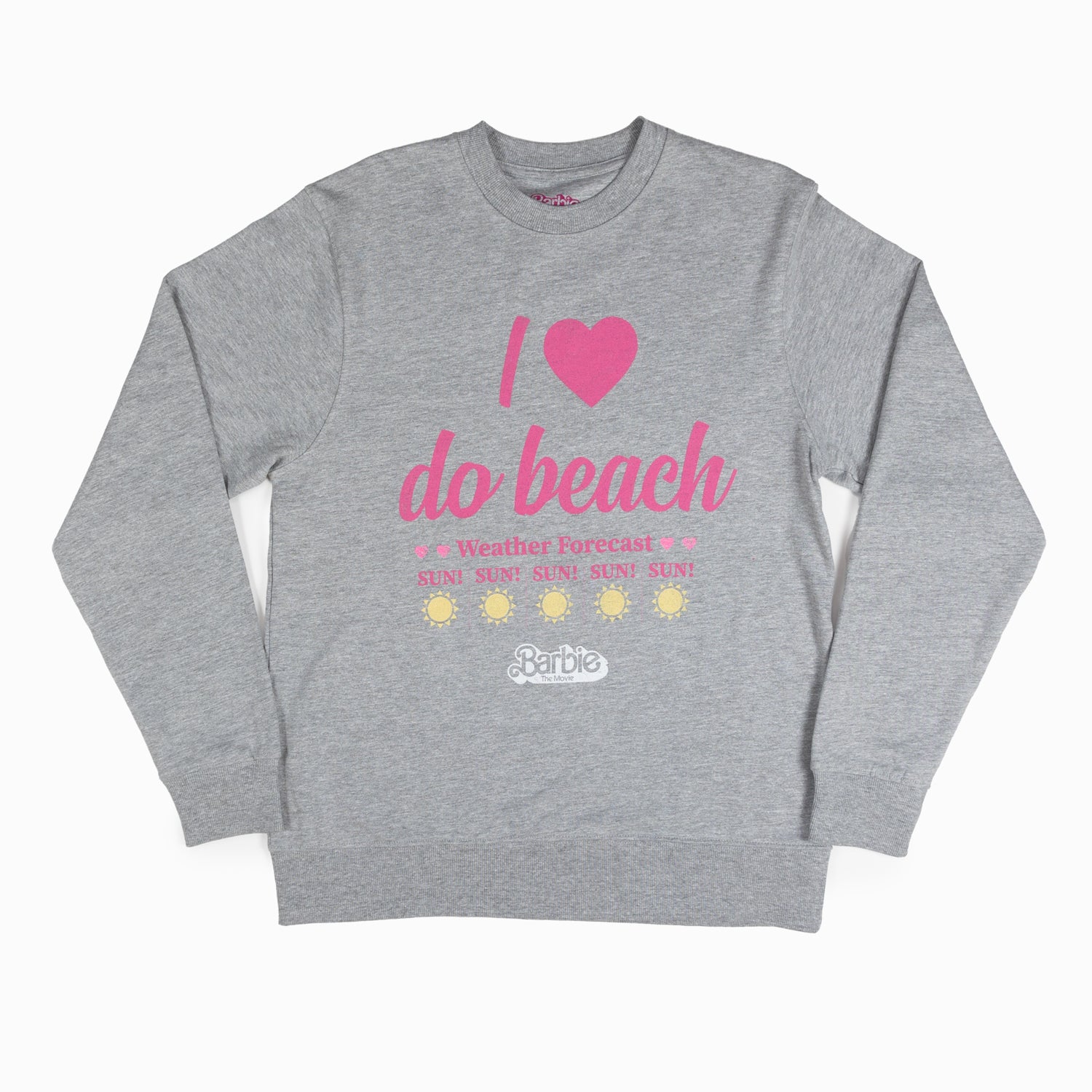 Poleron Mujer I Love Da Beach Gris Barbie