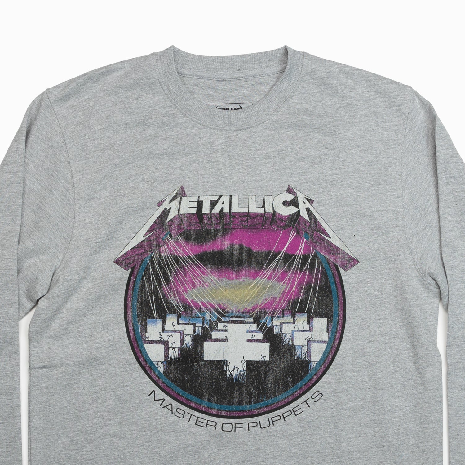 Poleron Mujer Metallica Cruces Gris Metallica