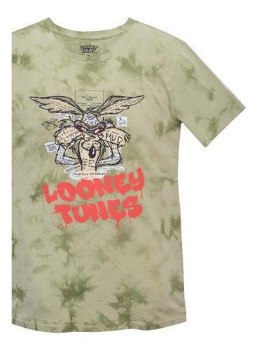 Polera Hombre Coyote Verde Looney Tunes
