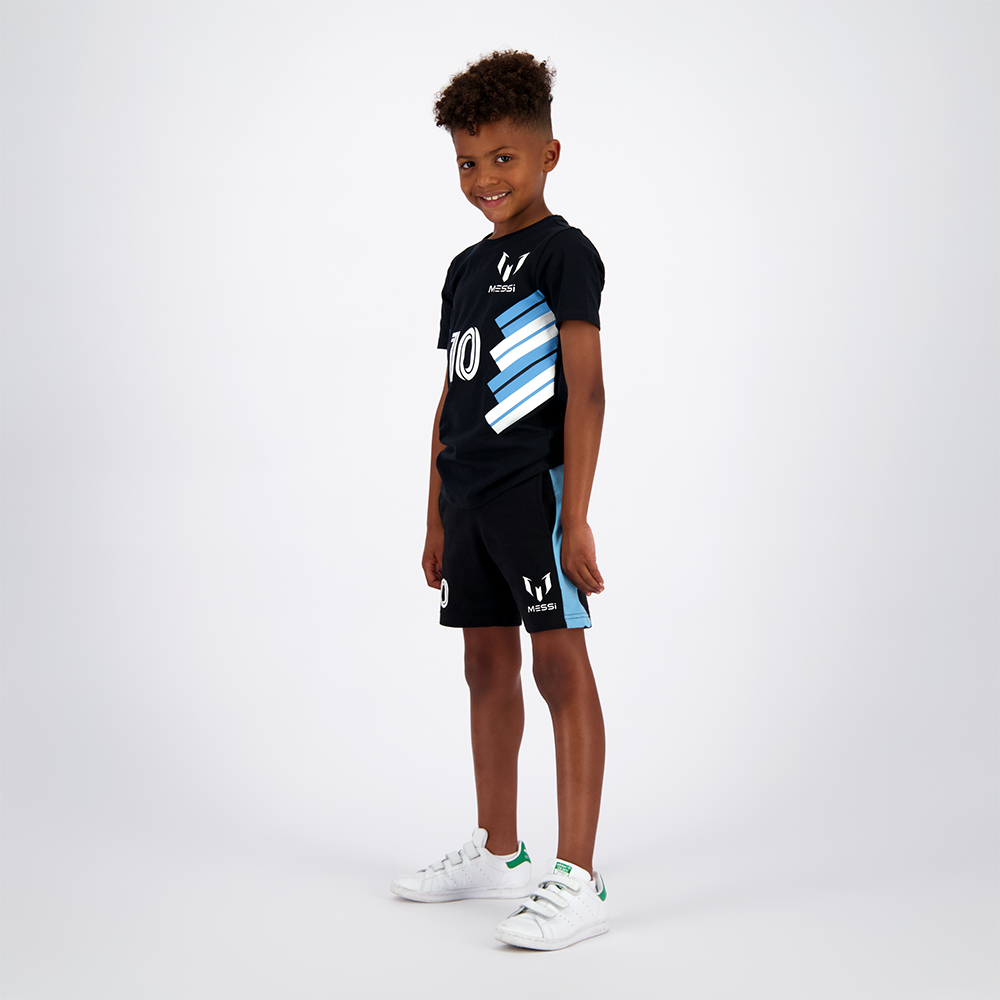 Polera Manga Corta Niño 10 Negro Messi