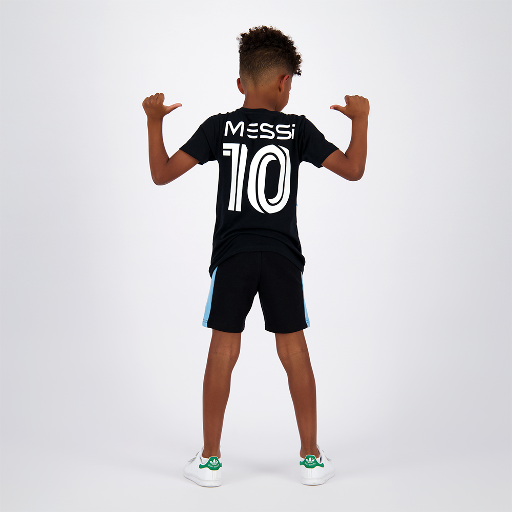 Polera Manga Corta Niño 10 Negro Messi