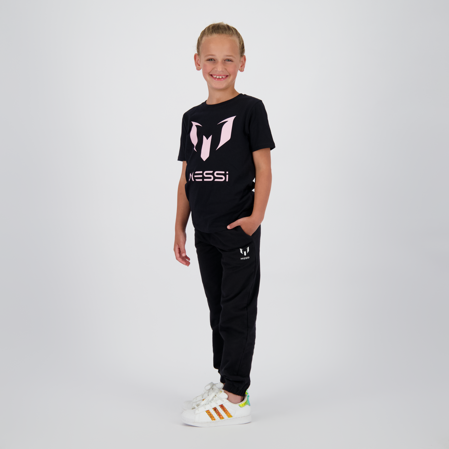 Polera Manga Corta Niño Logo Negro Messi