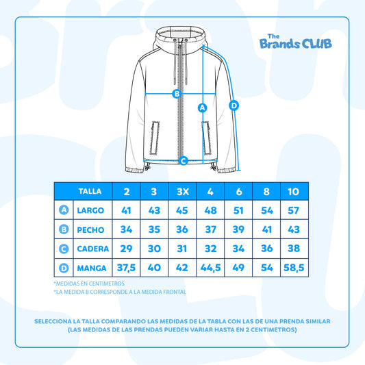 Cortaviento Niño Full Print Orejas Azul Bluey - Chaquetas y Parkas Chile | The Brands Club cl