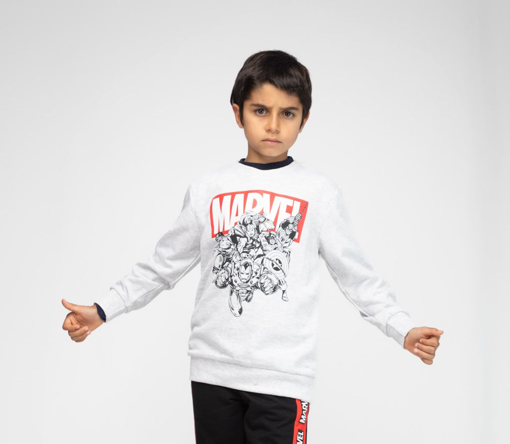 Poleron Niño Marvel Foto Gris Marvel