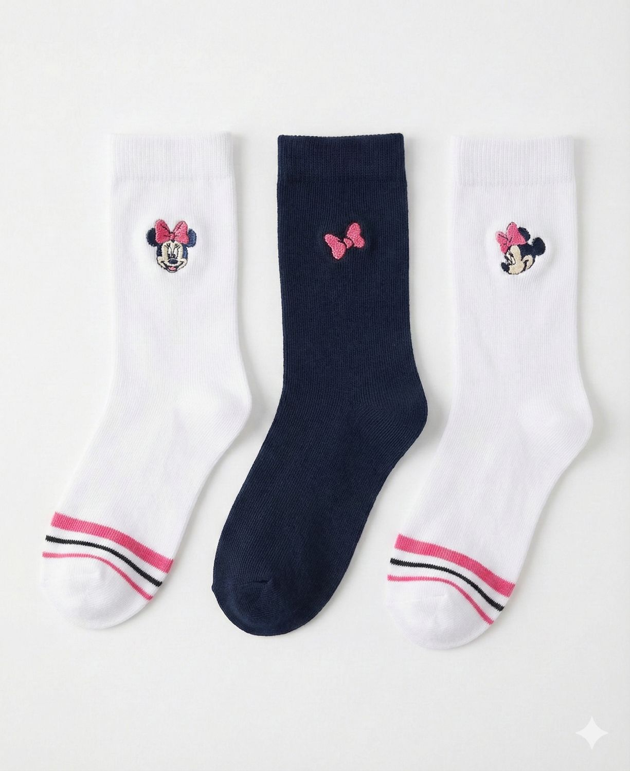 Tripack Calcetines Escolares Niña Minnie Mouse Blanco Disney - Calcetines Chile | The Brands Club cl