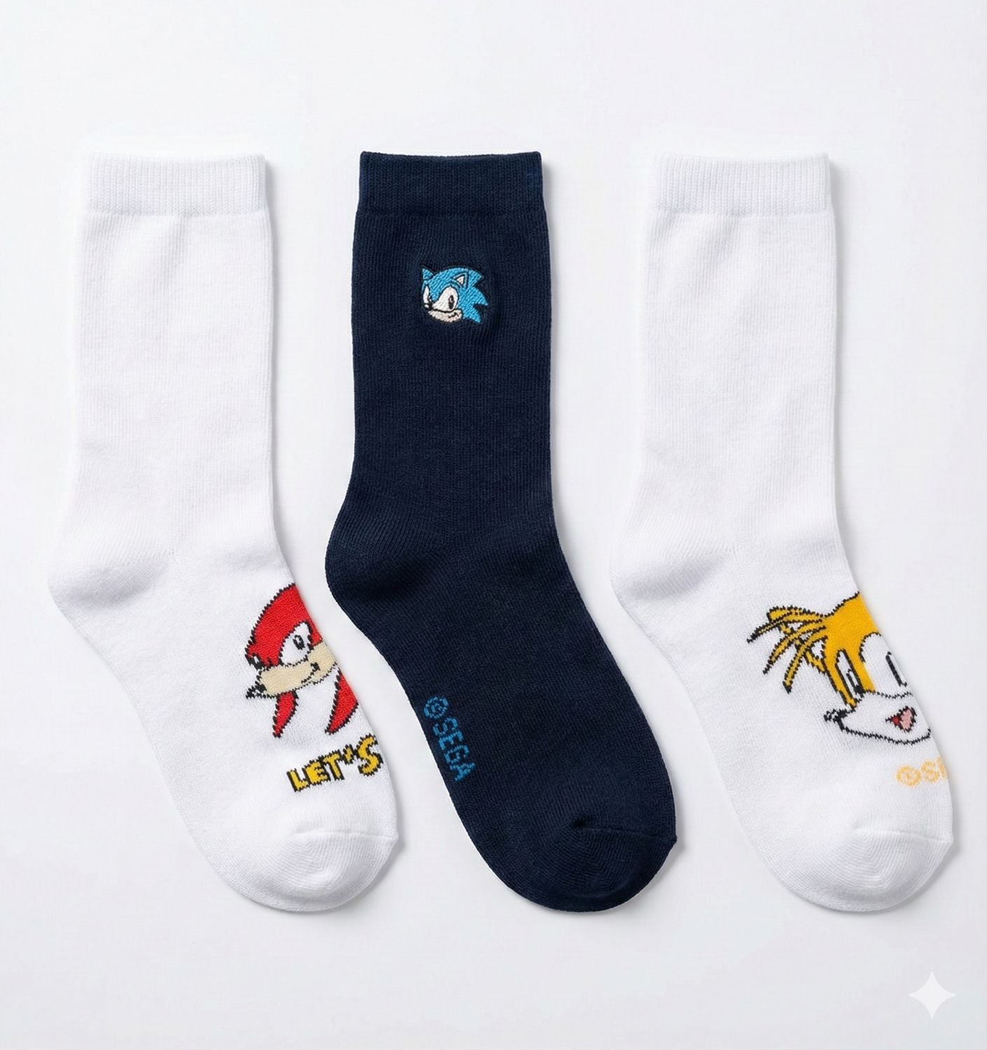 Tripack Calcetines Escolares Niño Personajes Blanco Sonic - Calcetines Chile | The Brands Club cl