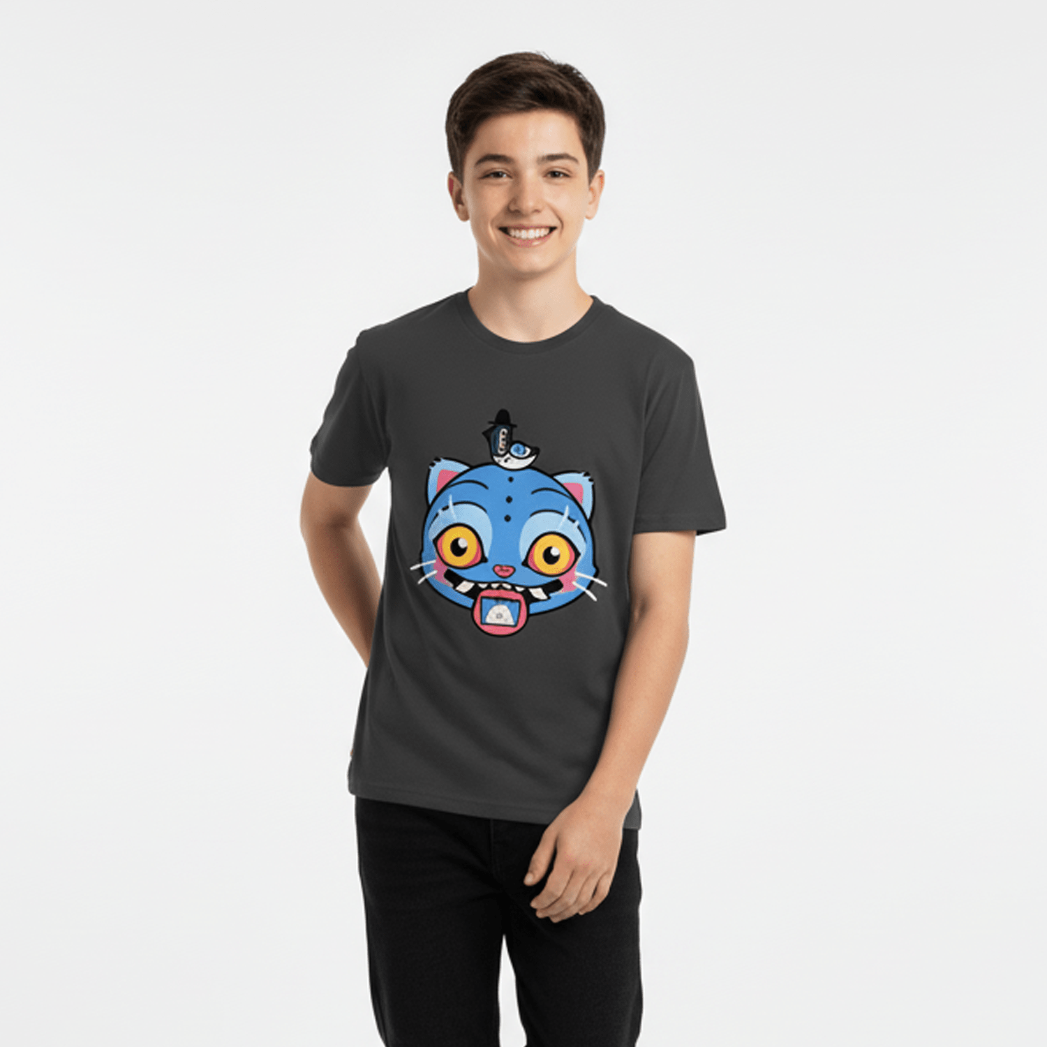 Polera Manga Corta Niño Derpy Gris Kpop Demon Hunters - Poleras Chile | The Brands Club cl