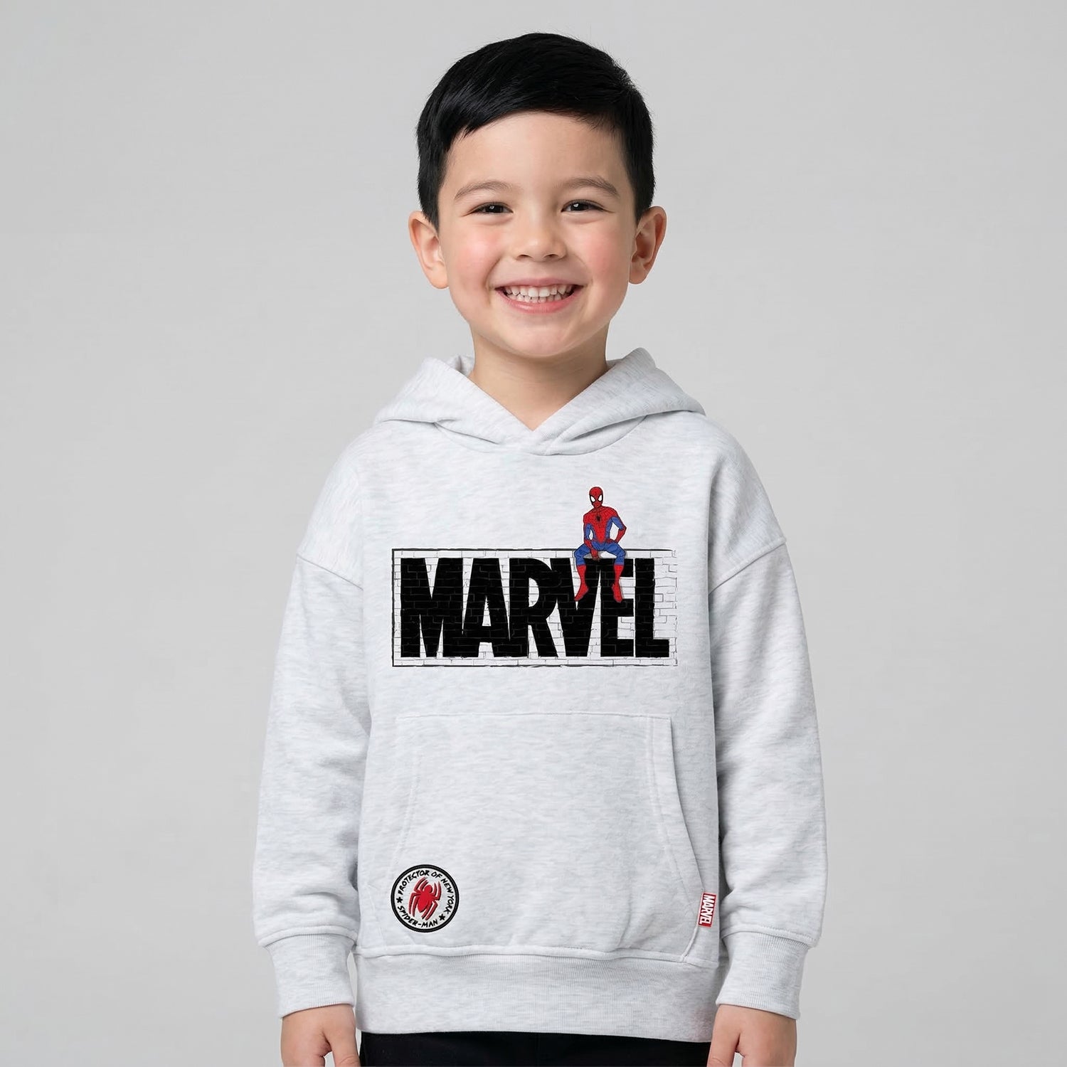Polerón Cerrado Niño Hoodie Spiderman Blanco Marvel - Polerones Chile | The Brands Club cl