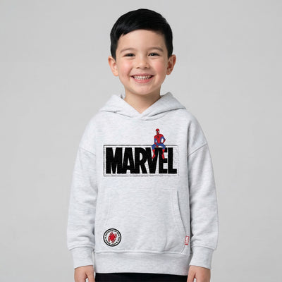 Polerón Cerrado Niño Hoodie Spiderman Blanco Marvel