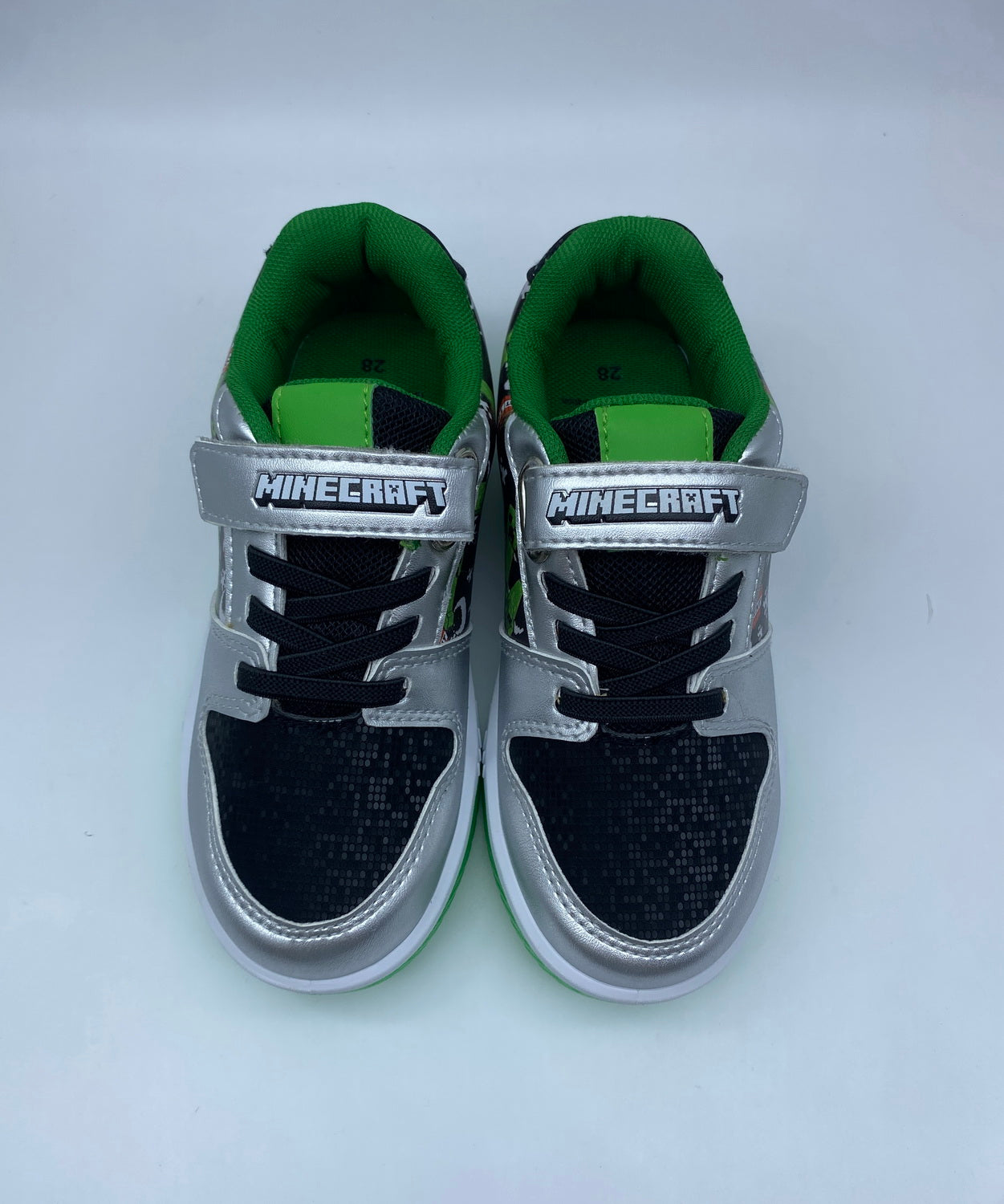 Zapatillas con luces Niño Negro Iconos Minecraft