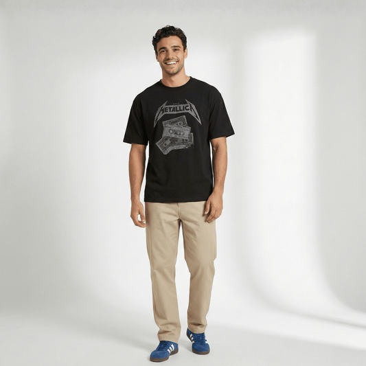 Polera Manga Corta Hombre Cassete Negro Metallica - Poleras Chile | The Brands Club cl