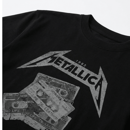 Polera Manga Corta Hombre Cassete Negro Metallica - Poleras Chile | The Brands Club cl