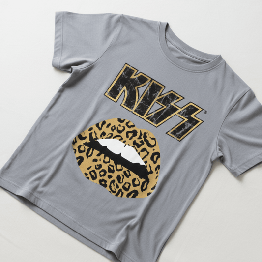 Polera Manga Corta Lips Gris Kiss - Poleras Chile | The Brands Club cl