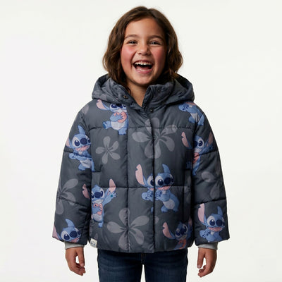 Parka Niña Full Print Lilo & Stitch Gris Disney