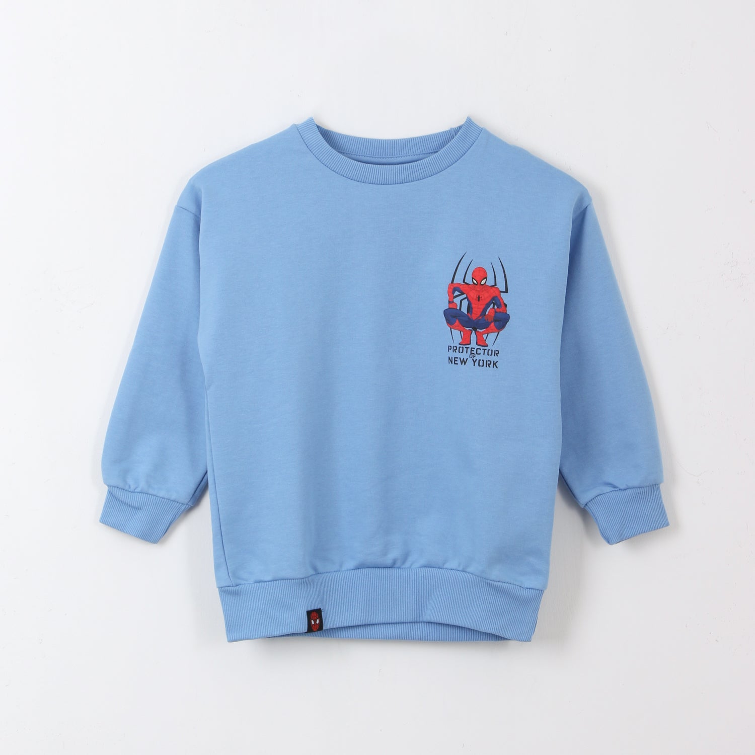 Poleron Cerrado Niño Azul Back Print Spiderman Marvel