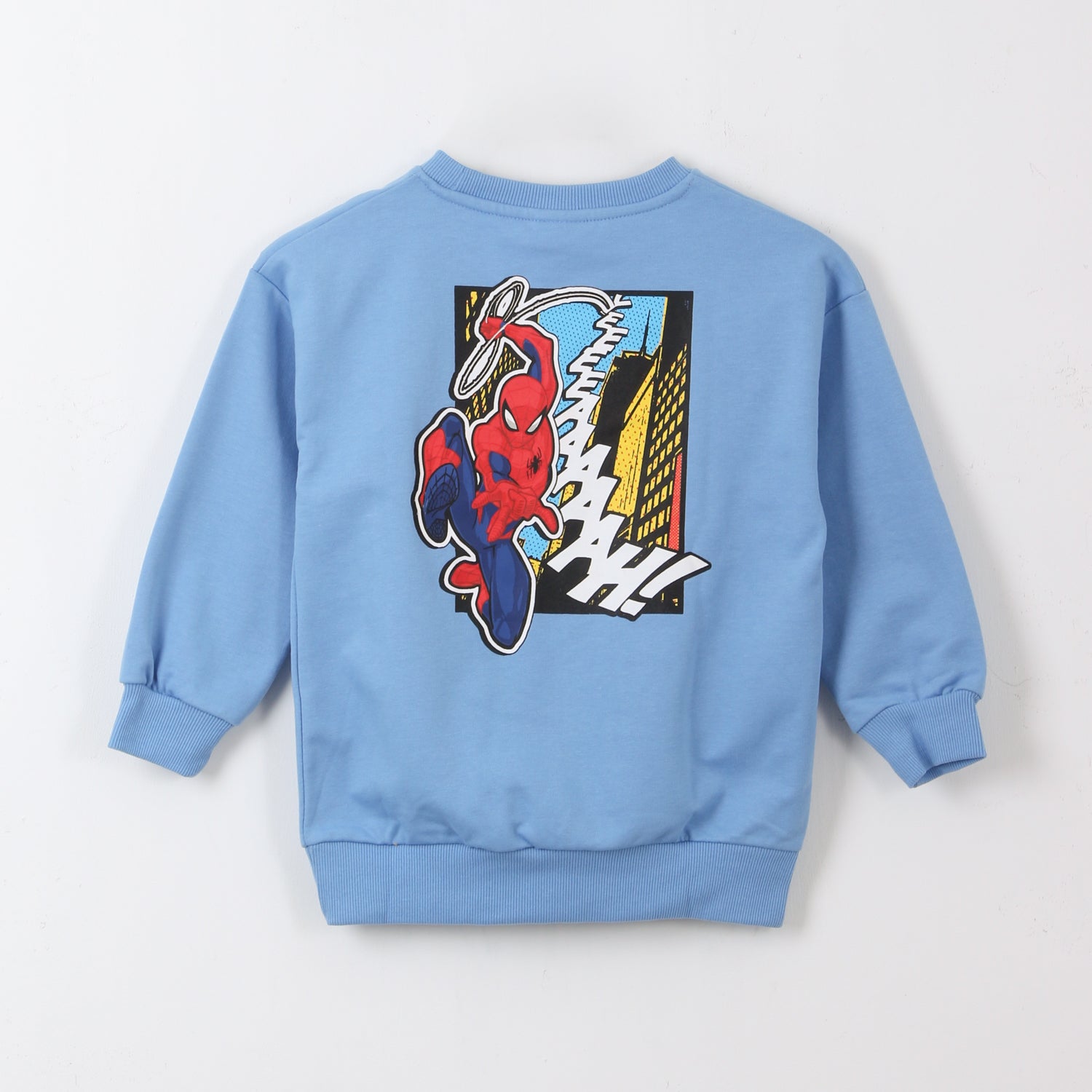 Poleron Cerrado Niño Azul Back Print Spiderman Marvel