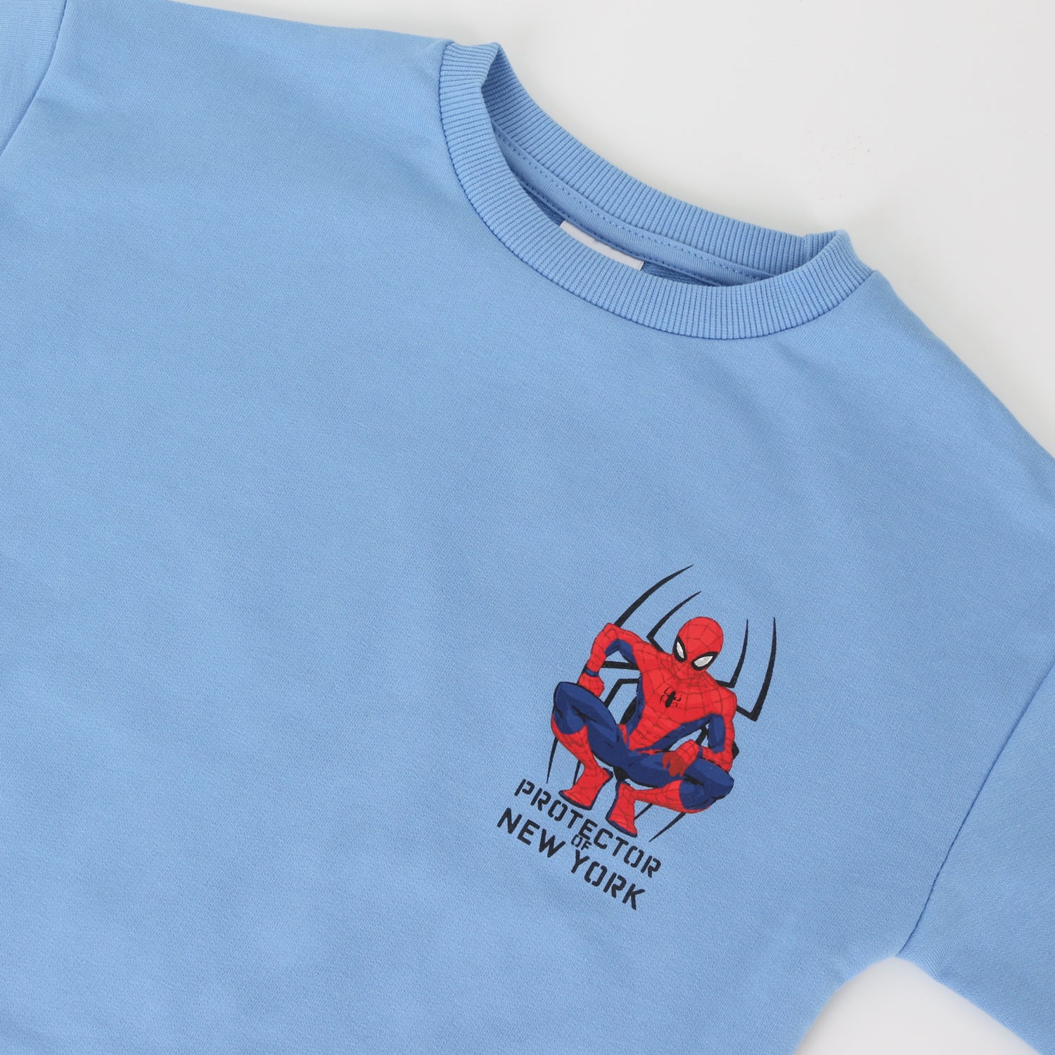Poleron Cerrado Niño Azul Back Print Spiderman Marvel