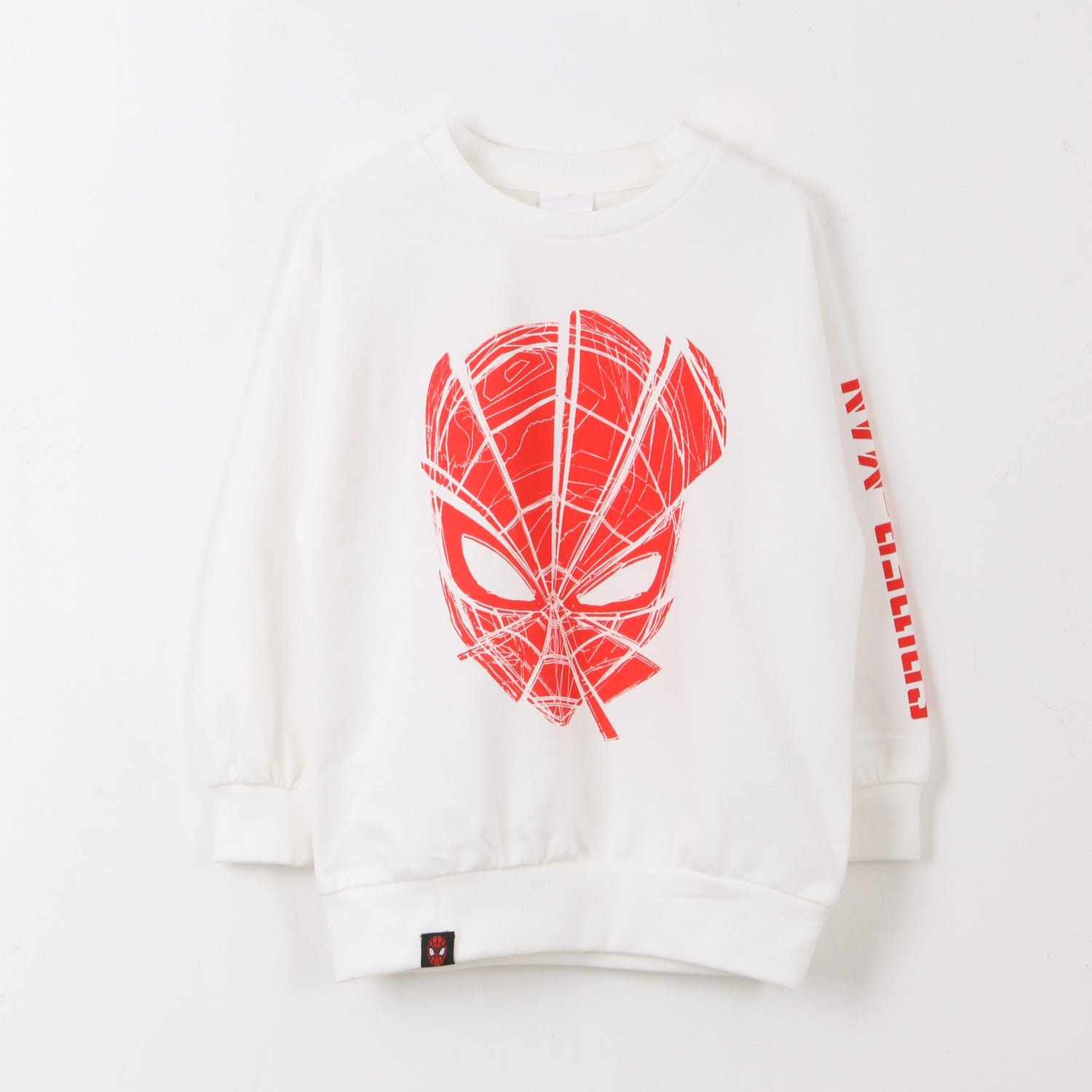 Poleron Cerrado Niño Blanco Cara Spiderman Marvel