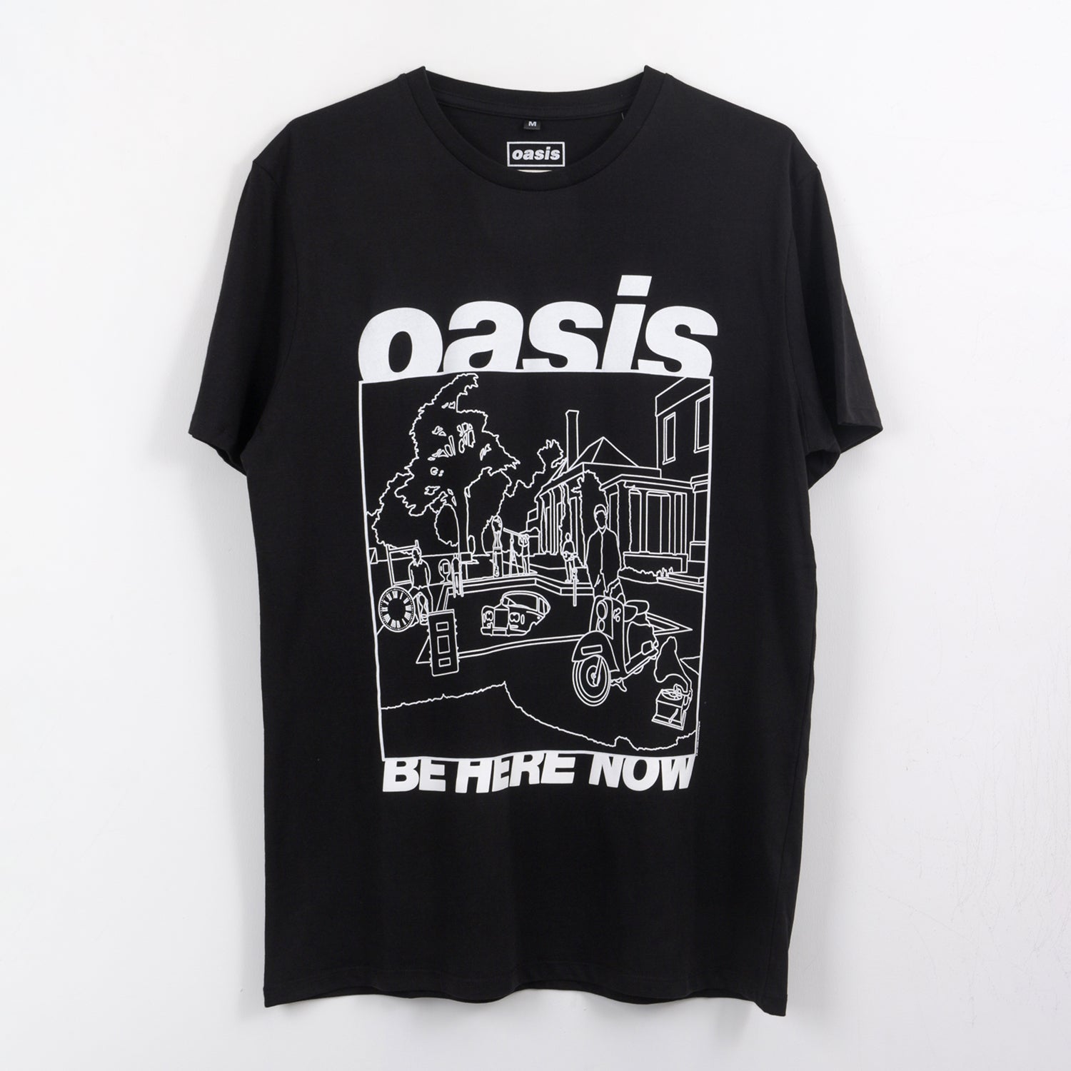 Polera Manga Corta Hombre Negro Be Here Now Oasis