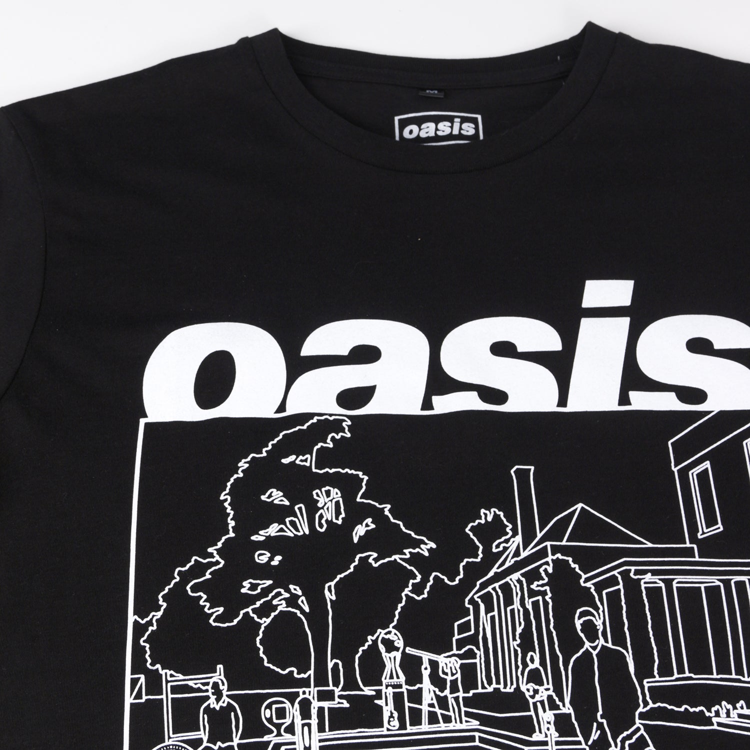 Polera Manga Corta Hombre Negro Be Here Now Oasis