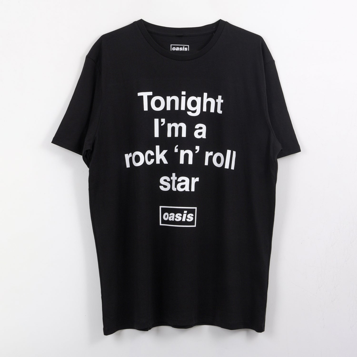 Polera Manga Corta Hombre Negro Rock N Roll Star Oasis