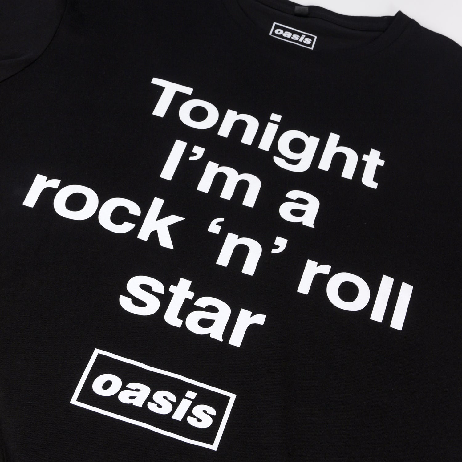 Polera Manga Corta Hombre Negro Rock N Roll Star Oasis